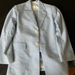 Talbots boys seersucker suit